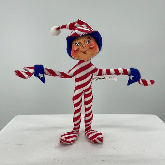 Patriotic Stripe Boy Elf Annalee Doll