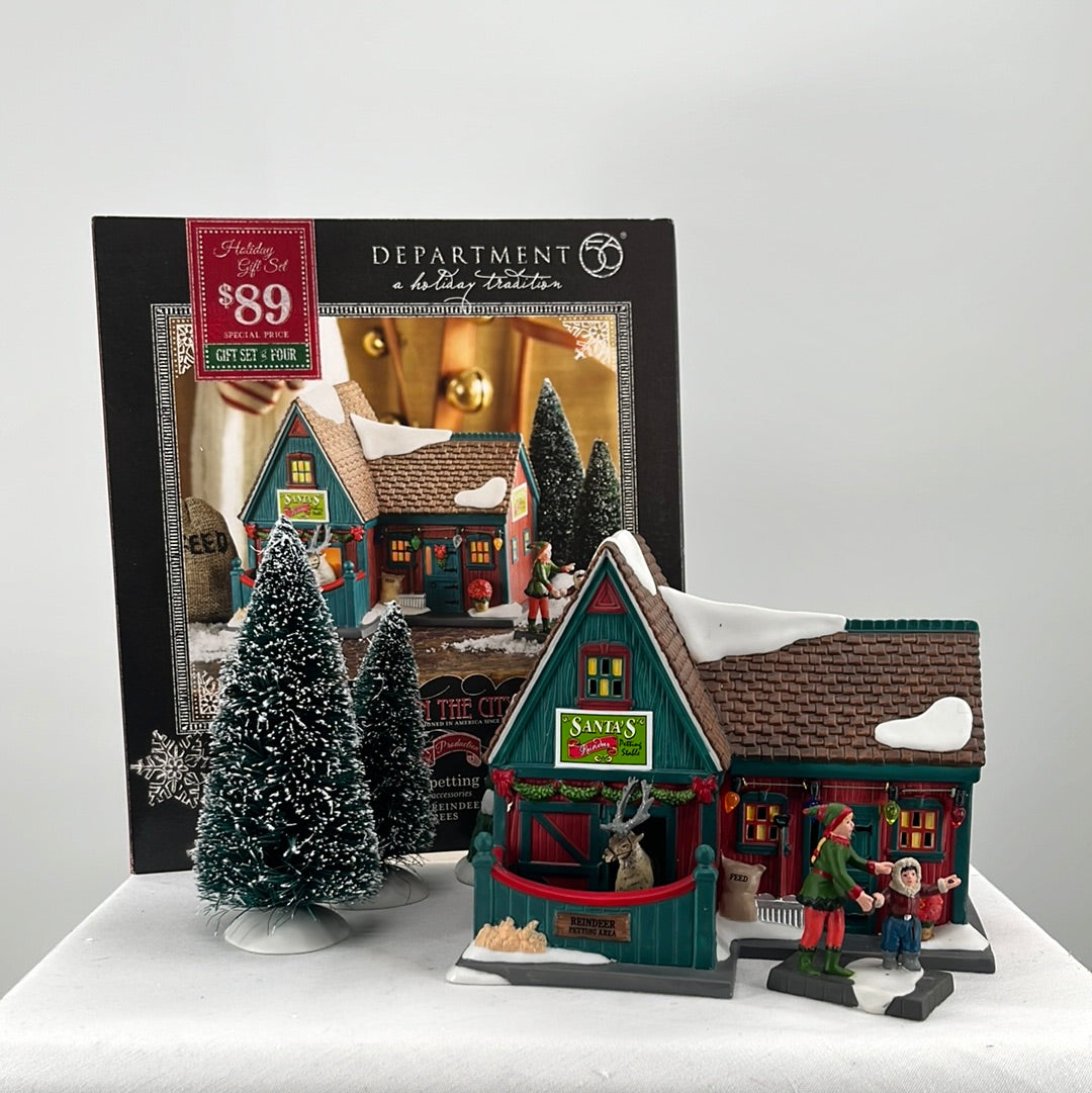 On sale Department 56 Santa's Reindeer Petting Stable