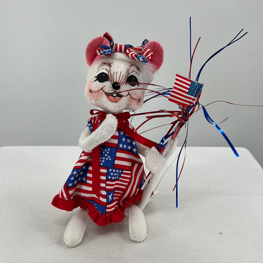 July 4th Sparkler Girl Mouse Annalee Doll