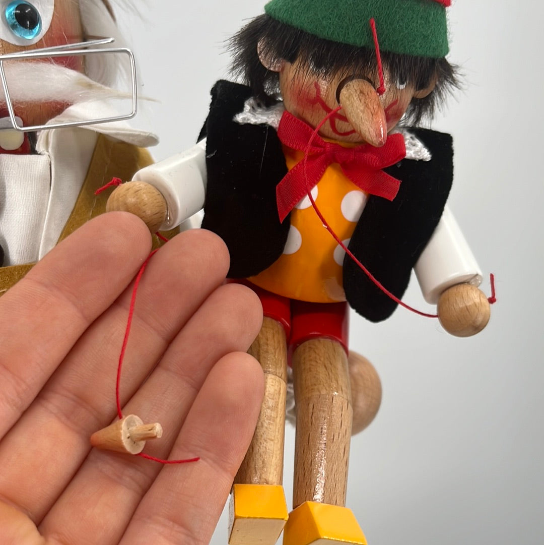 Steinbach Limited Edition Gepetto Nutcracker Pinocchio, front view close-up.