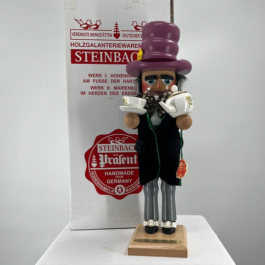 Steinbach Mad Hatter Nutcracker, front view with original packaging.