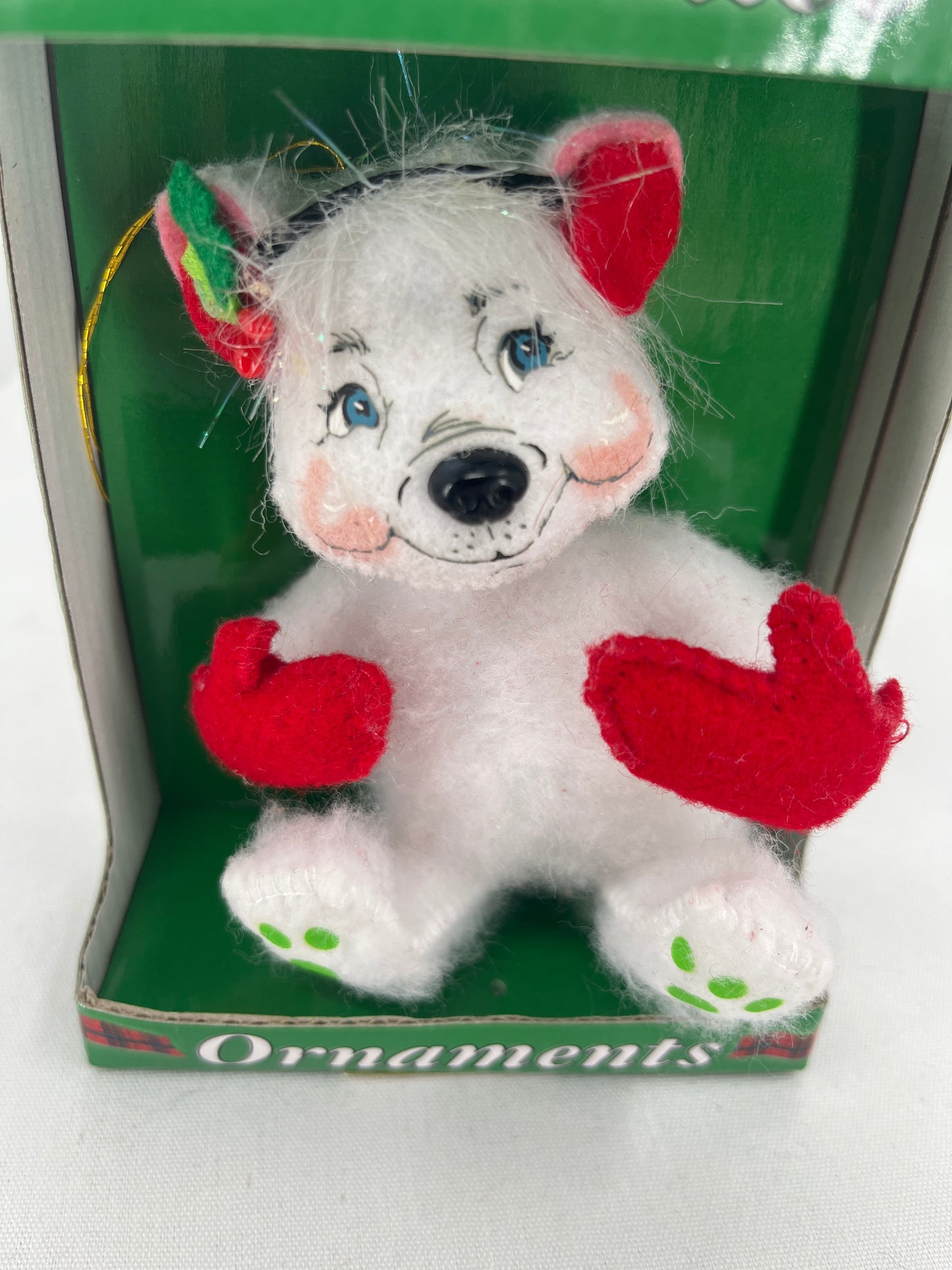 Annalee Doll Baby Polar Bear Christmas Ornament 3”