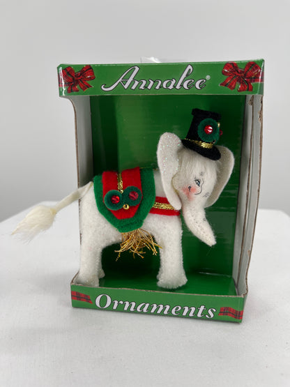 Elegant Elephant Christmas Annalee Doll Ornament 3”