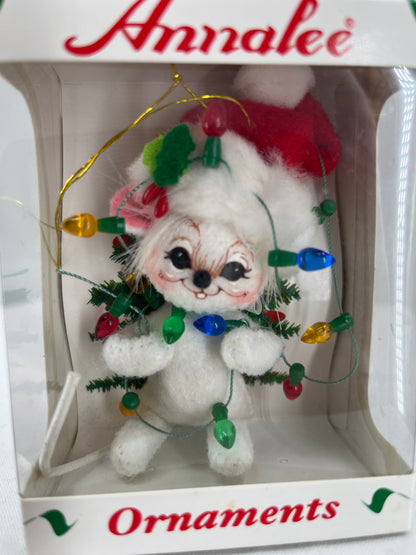 Christmas Lights Mouse Annalee Doll Ornament 3”