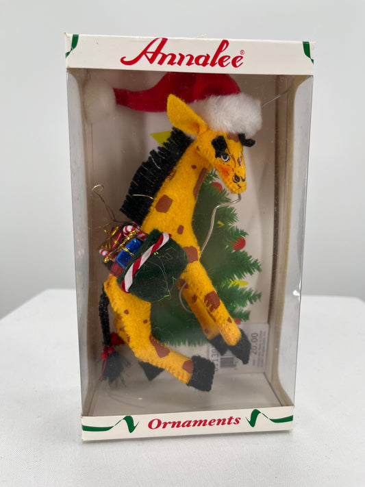 Christmas Giraffe Annalee Doll Ornament 5”