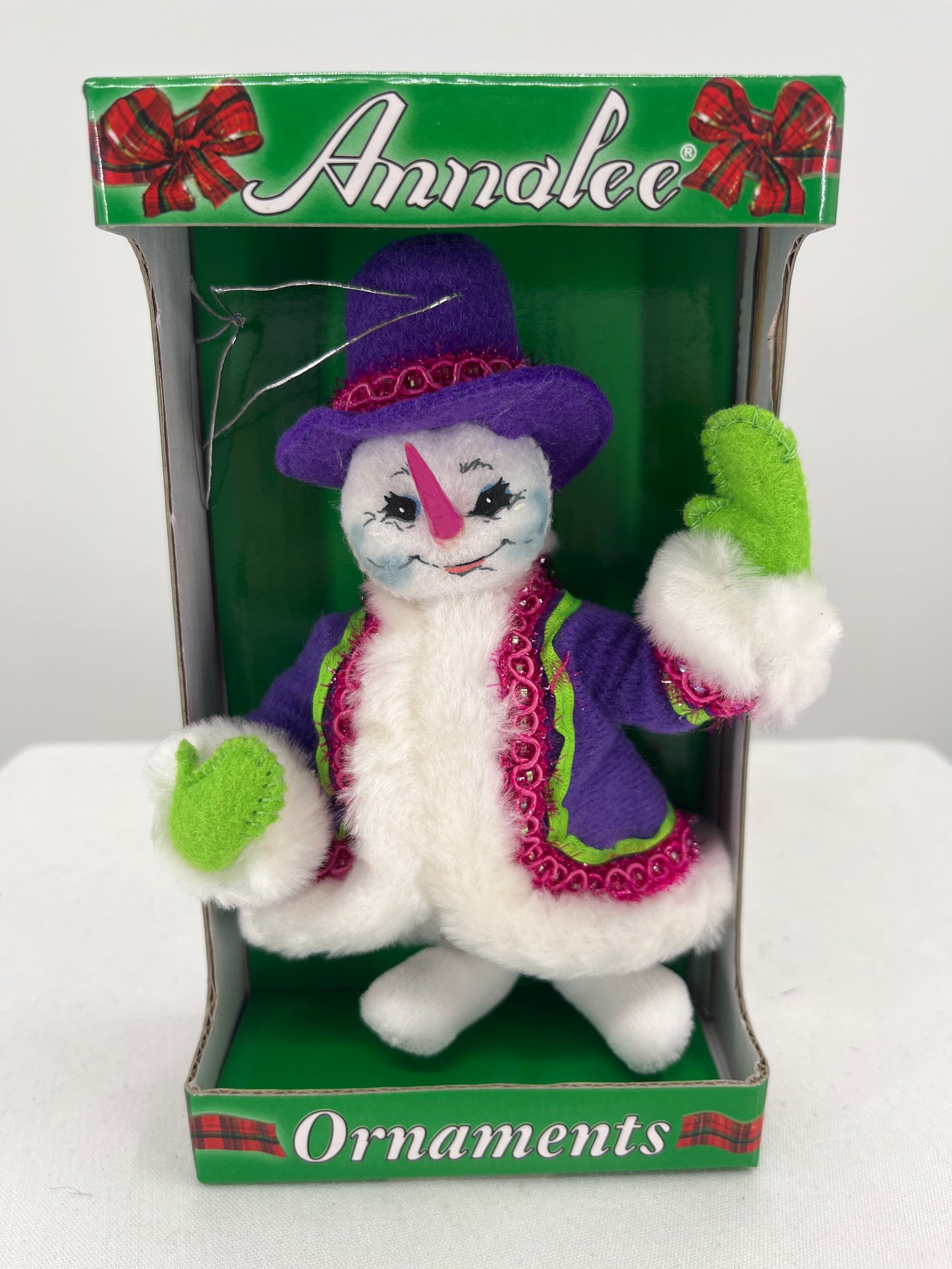 Winter Whimsy Snowman Annalee Doll Ornament 5”