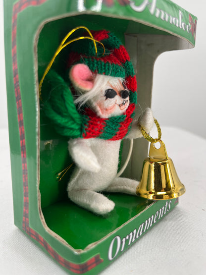 Jingle Bell Mouse Annalee Doll Ornament 3”