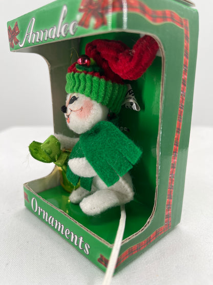 Corduroy Jingle Bell Mouse Annalee Doll Ornament 3”