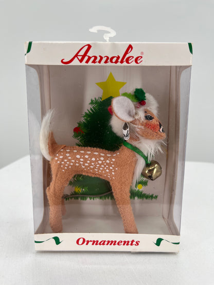 Christmas Bell Fawn Annalee Doll Ornament 4”