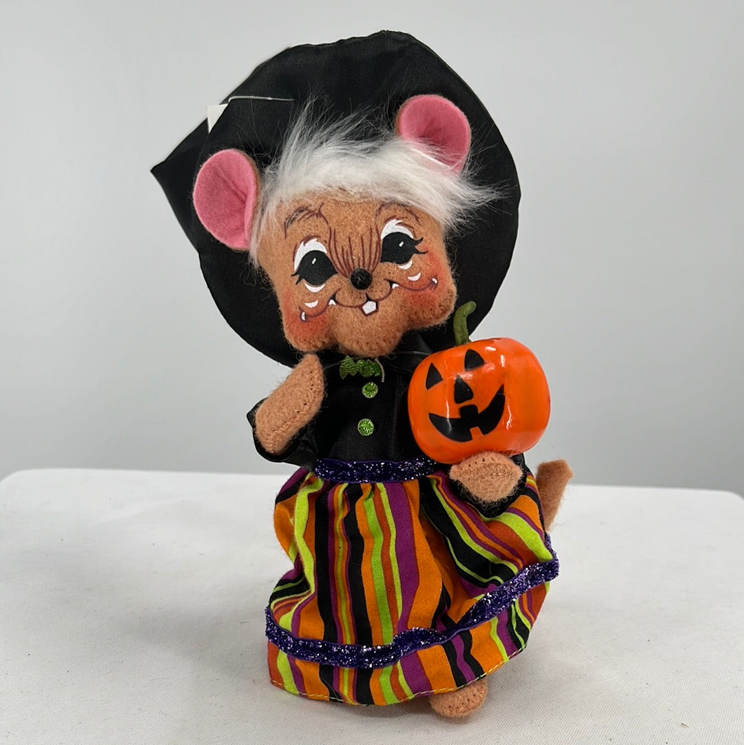 Halloween Annalee Doll Jack O Lantern Mouse, front view.