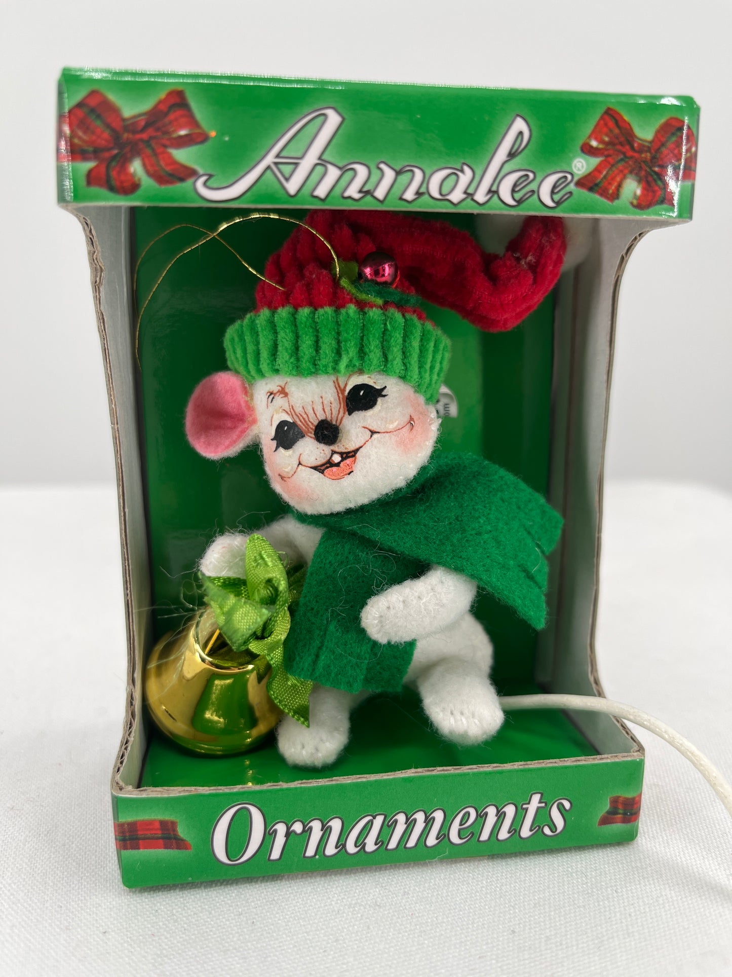 Corduroy Jingle Bell Mouse Annalee Doll Ornament 3”