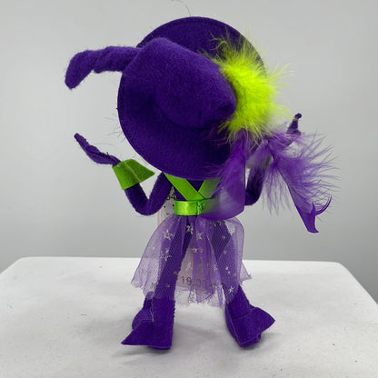 Halloween Annalee Doll Purple Witch Elf, back view.