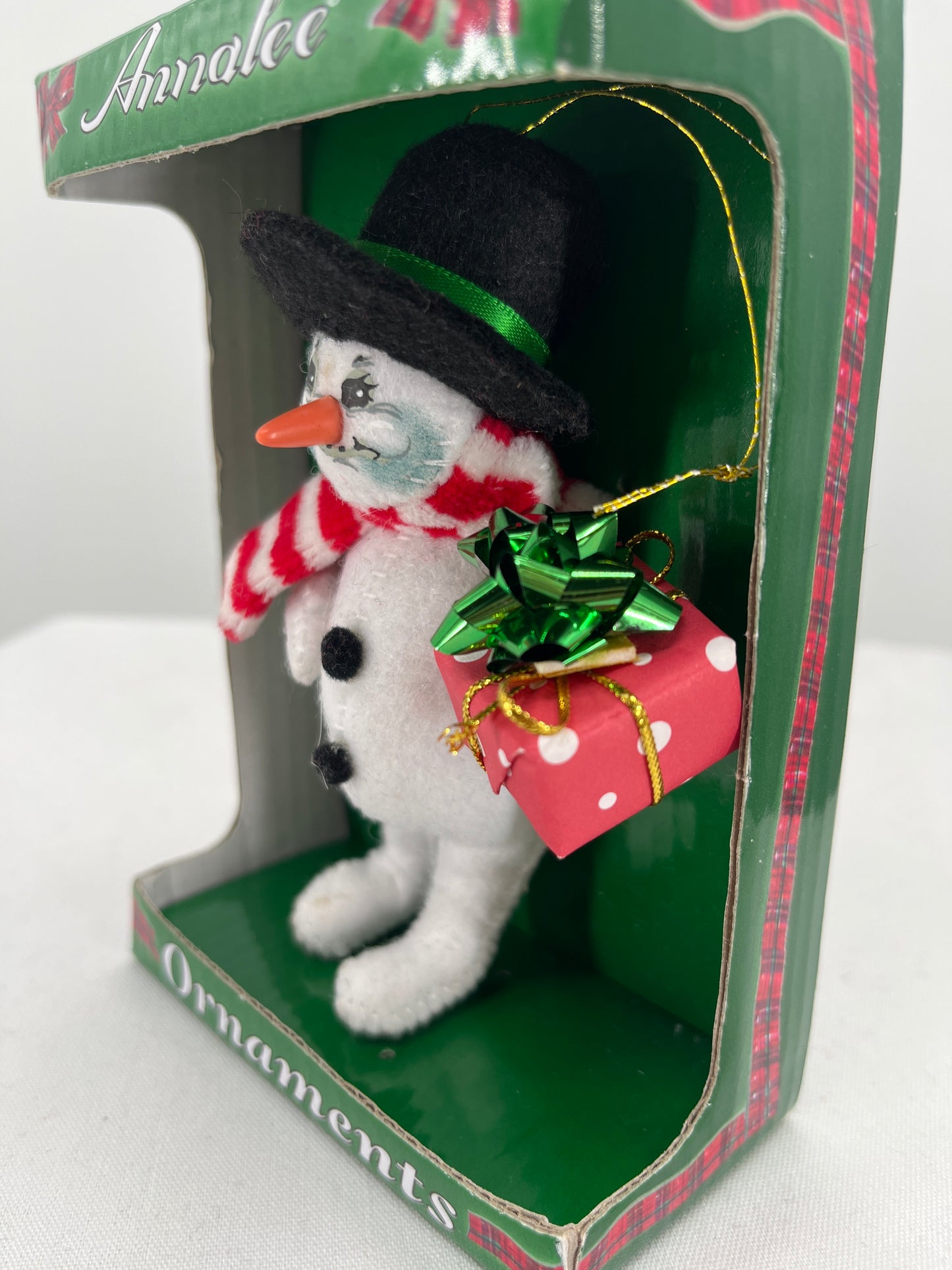 Merry Mint Snowman Annalee Doll Ornament 4”