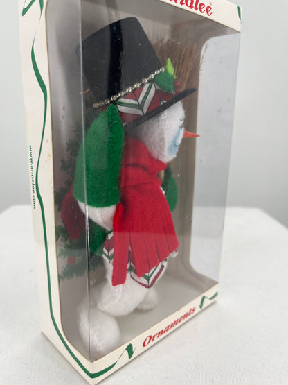 Christmas Candy Snowman Annalee Doll Ornament 5”