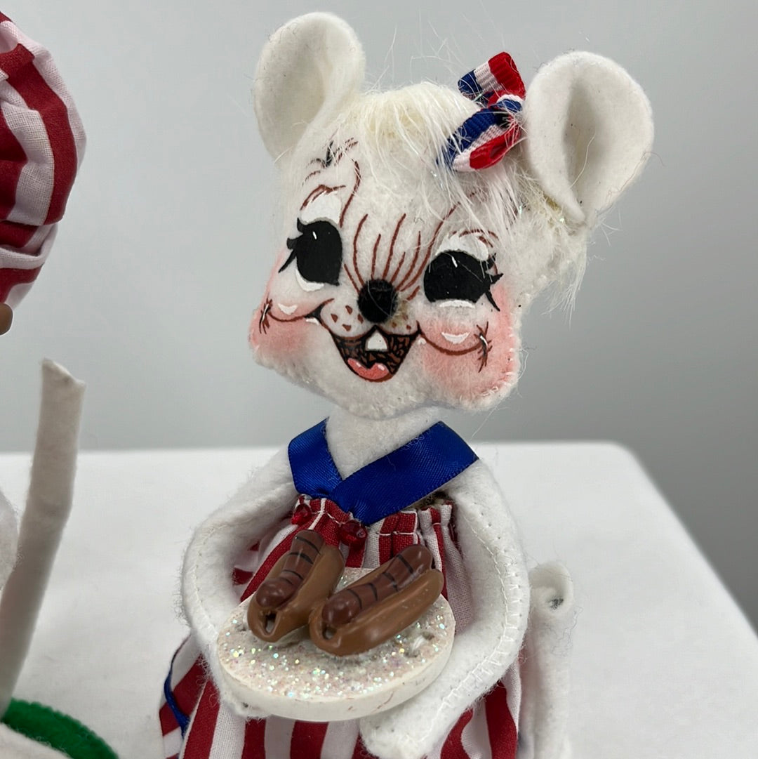 July 4th Cookout Mice Annalee Doll (set of 2)