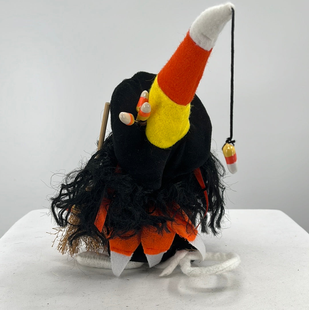 Halloween Annalee Doll Candy Corn Witch Mouse, back view.