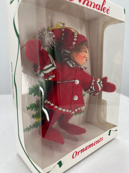 Christmas Candy Elf Annalee Doll Ornament 4”