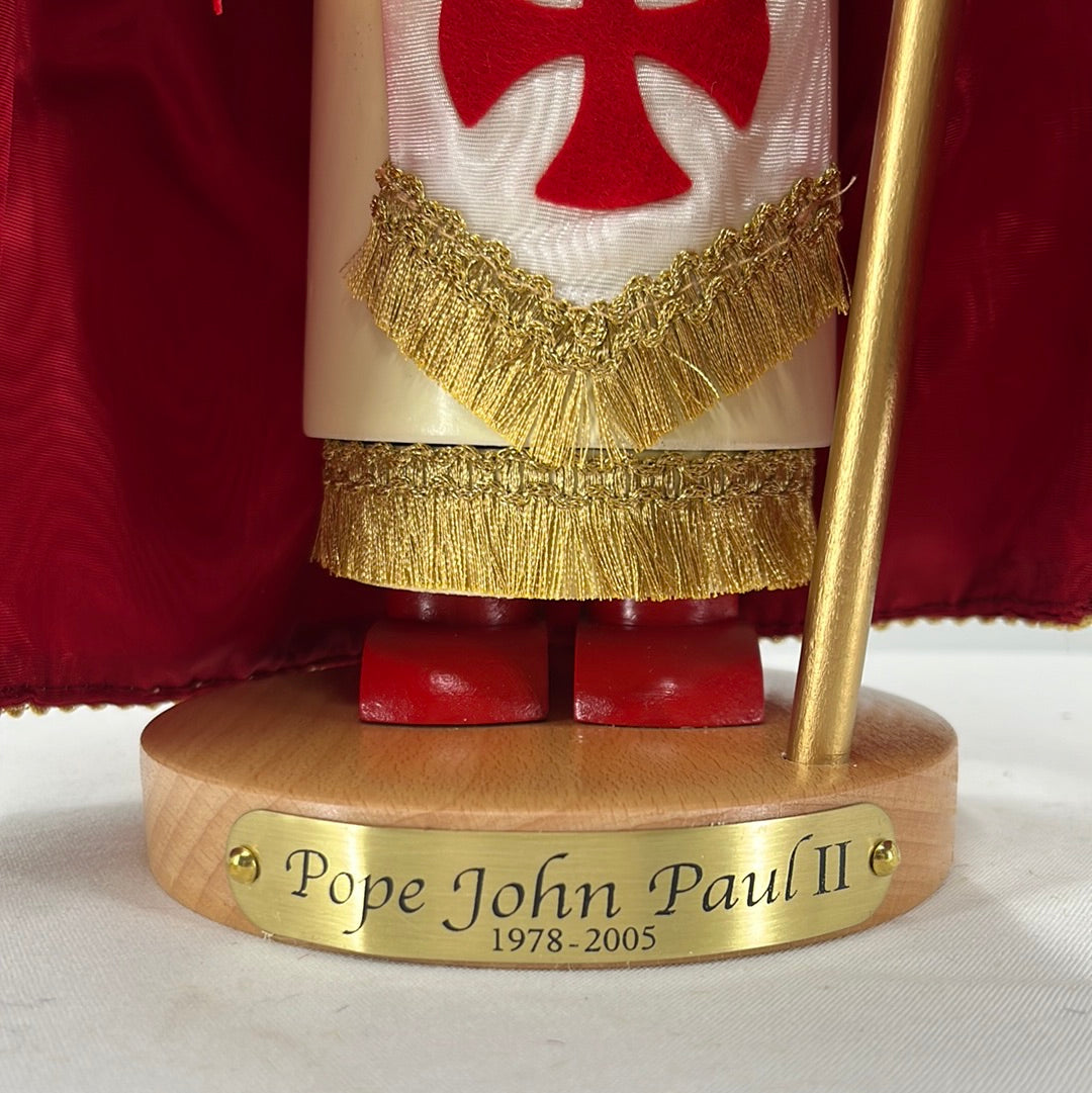 Steinbach Pope John Paul II Nutcracker, front view close-up.