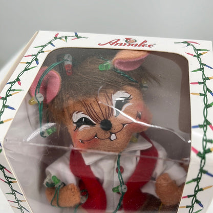 Christmas Lights Mouse Christmas Annalee Doll 6"