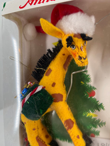 Christmas Giraffe Annalee Doll Ornament 5”