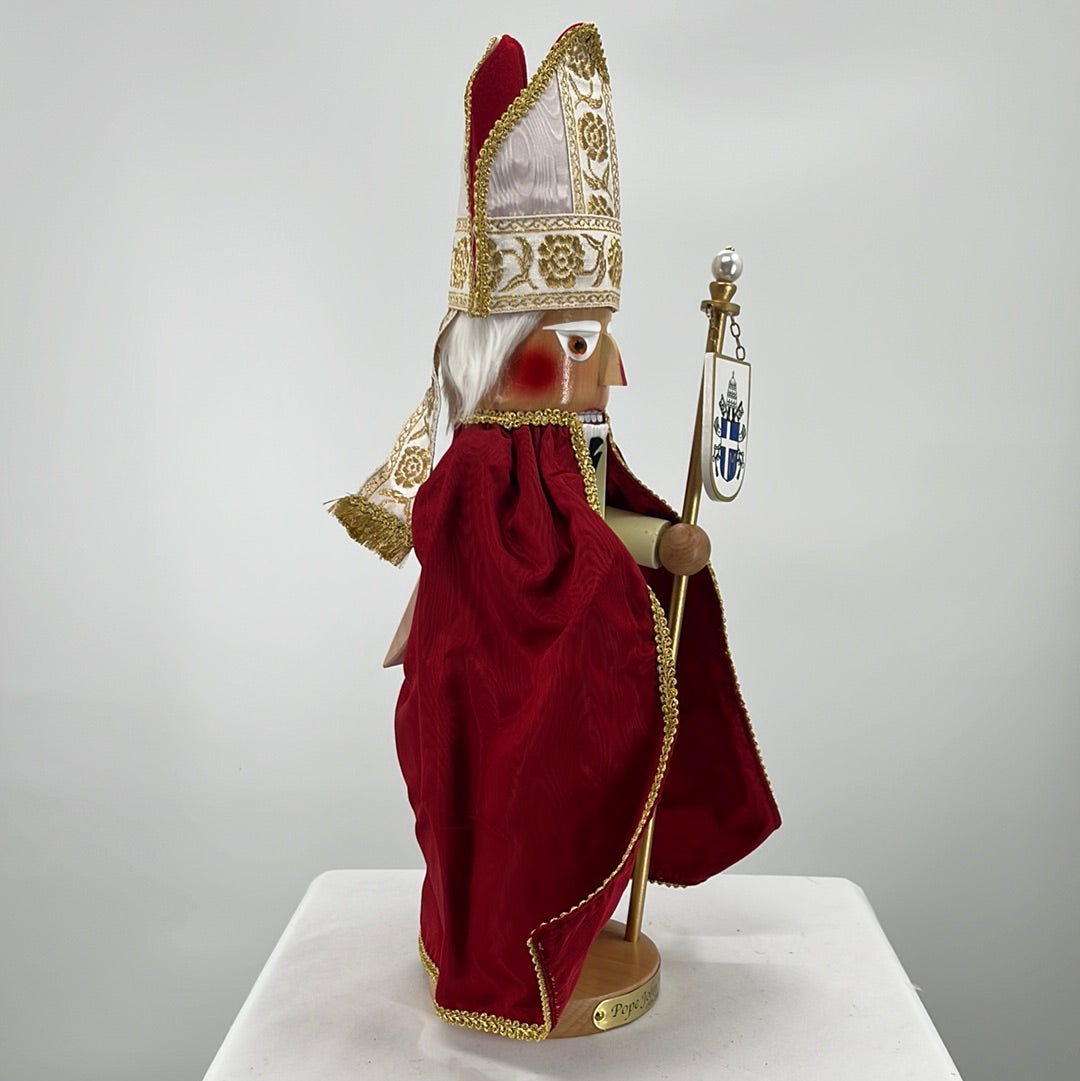 Steinbach Pope John Paul II Nutcracker, side view.