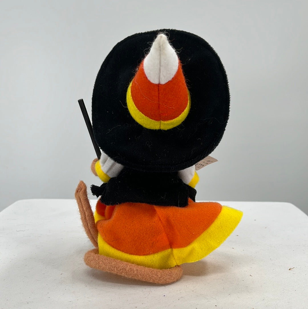 Halloween Annalee Doll Candy Corn Witch Mouse, back view.