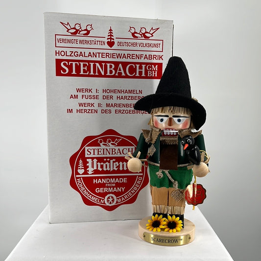 Steinbach Chubby Scarecrow Nutcracker, front view with original packaging.