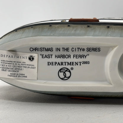 Department 56 Christmas in the City East Harbor Ferry (Set of 3) ferry, bottom view.