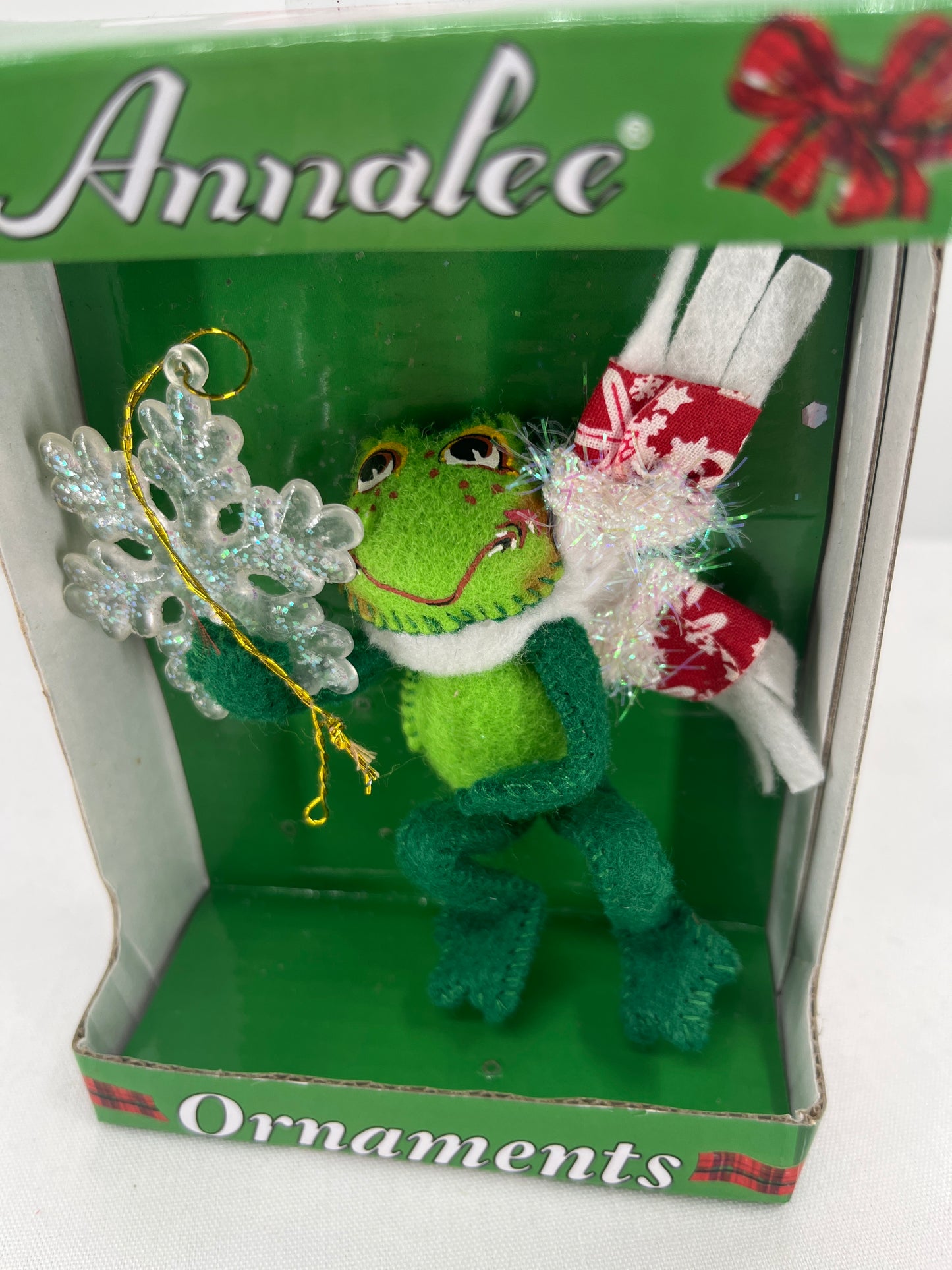 Snowflake Frog Ornament Annalee Doll 4"