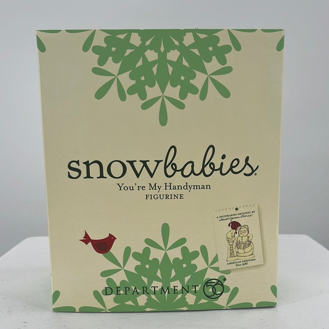 Department 56 Snowbabies You’re My Handyman packaging, front view.