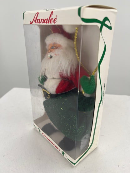 Vintage Santa with Presents Annalee Doll Ornament 6”