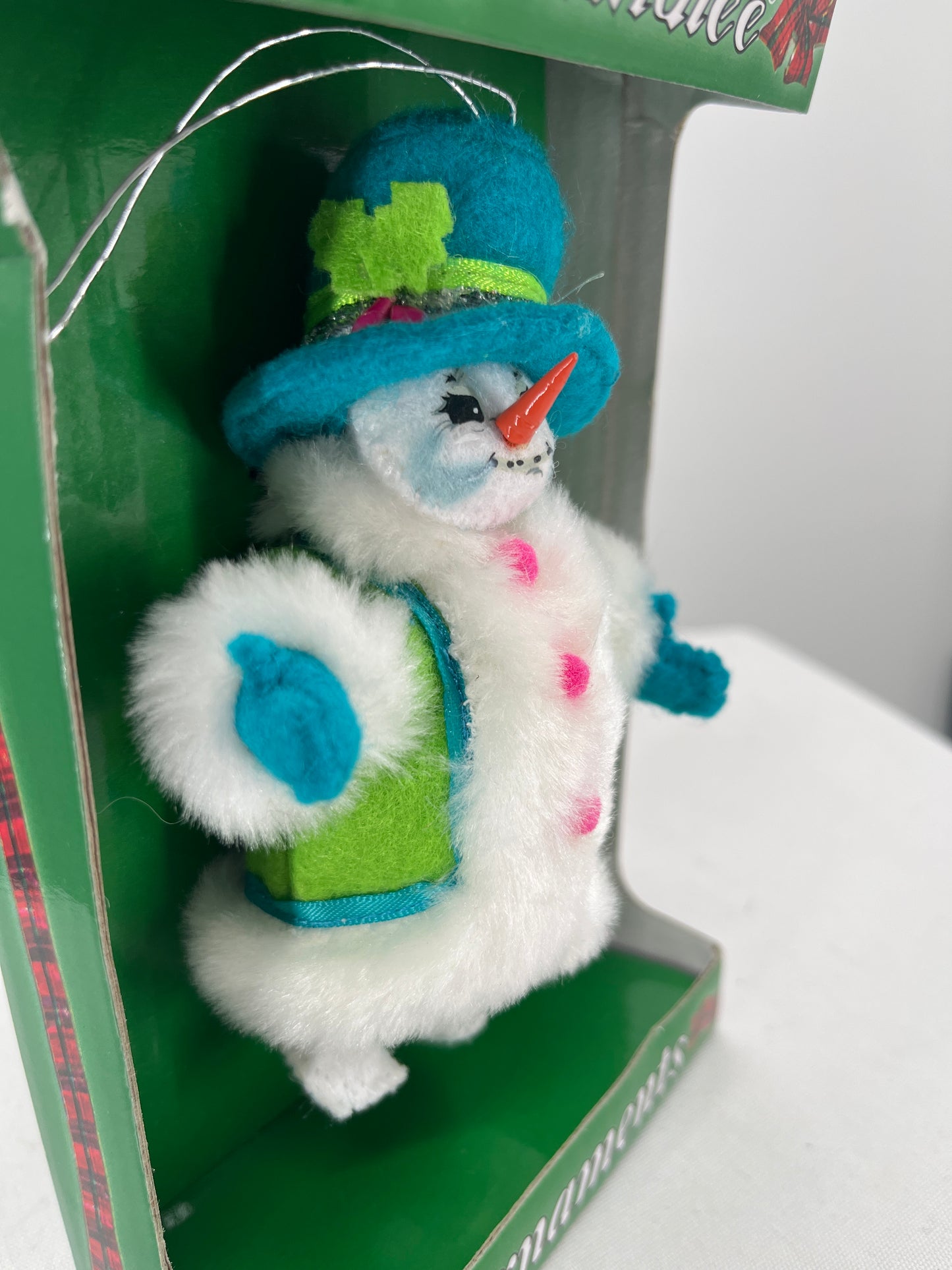 Winter Whimsy Snowman Annalee Doll Ornament 5”