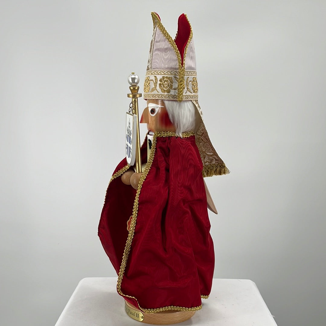 Steinbach Pope John Paul II Nutcracker, side view.