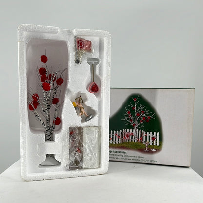 Department 56 Village Accessories Valentine’s Day Decorating Set (set of 5), front view.