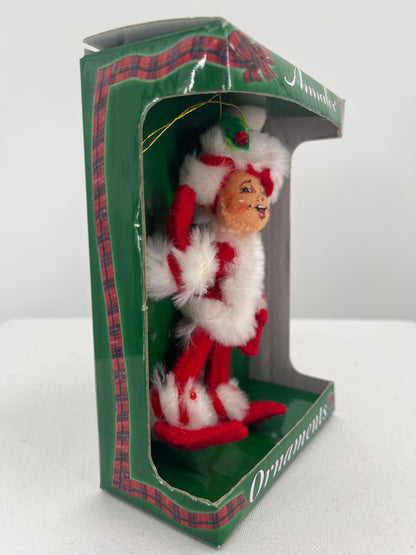 Annalee Doll Peppermint Twist Elf Christmas Ornament 4”