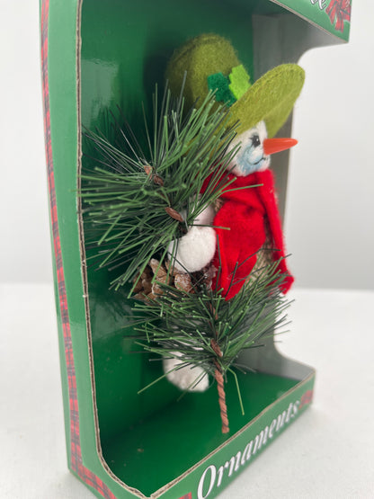 Annalee Doll Alpine Snowman Christmas Ornament 5”