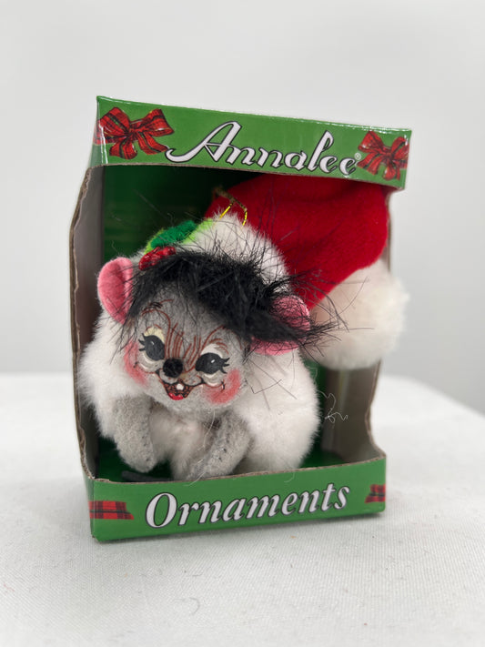 Christmas Stocking Mouse Annalee Doll Ornament 3”