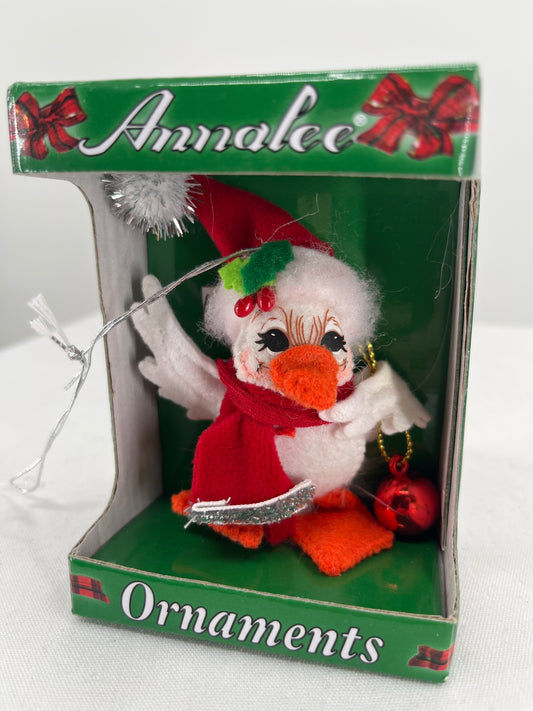 Silver Sparkle Duck Annalee Doll Ornament 3”