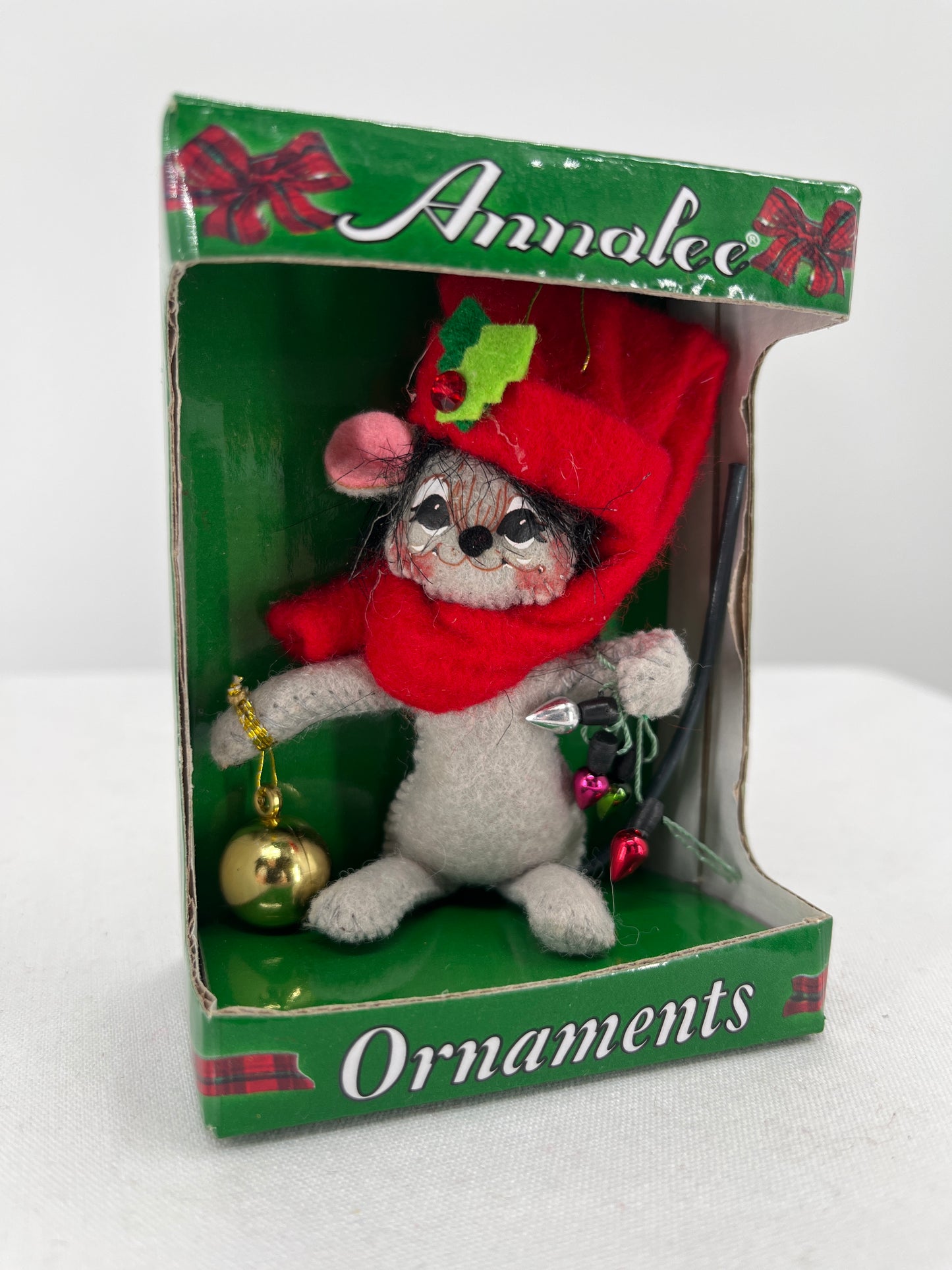 Tree Decorating Mouse Annalee Doll Ornament 3”