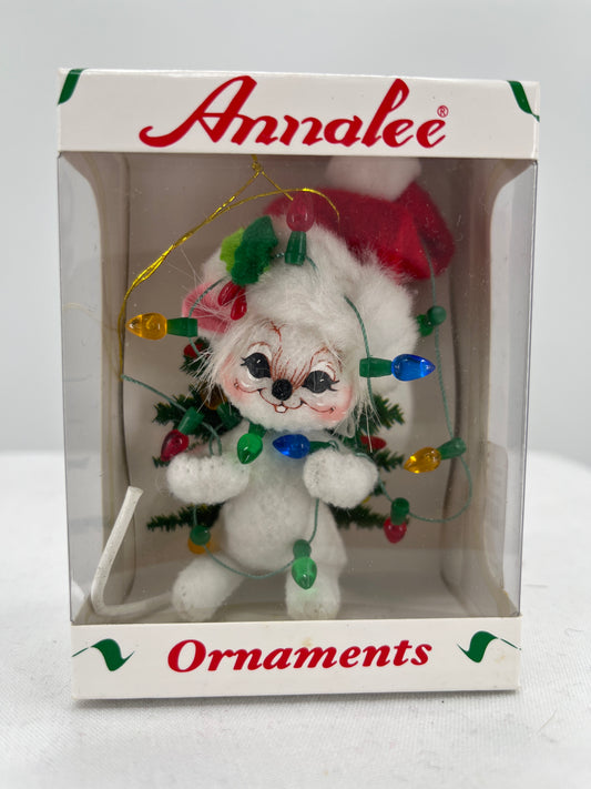 Christmas Lights Mouse Annalee Doll Ornament 3”