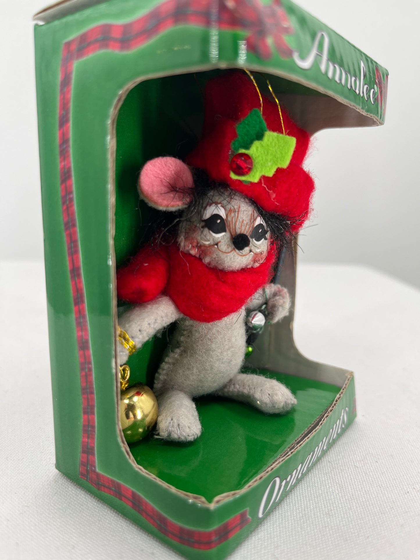 Tree Decorating Mouse Annalee Doll Ornament 3”