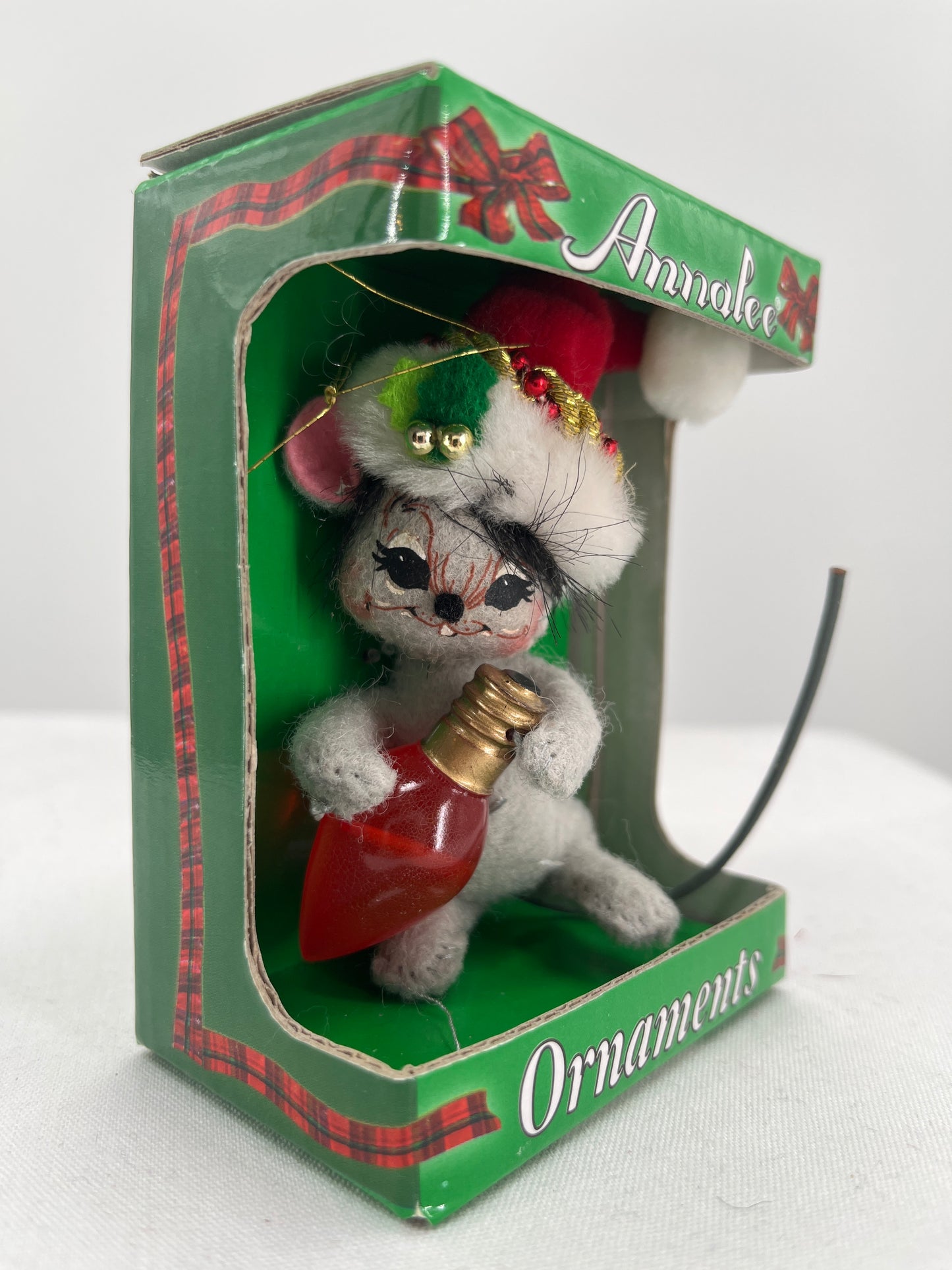 Christmas Lights Mouse Annalee Doll Ornament 3”