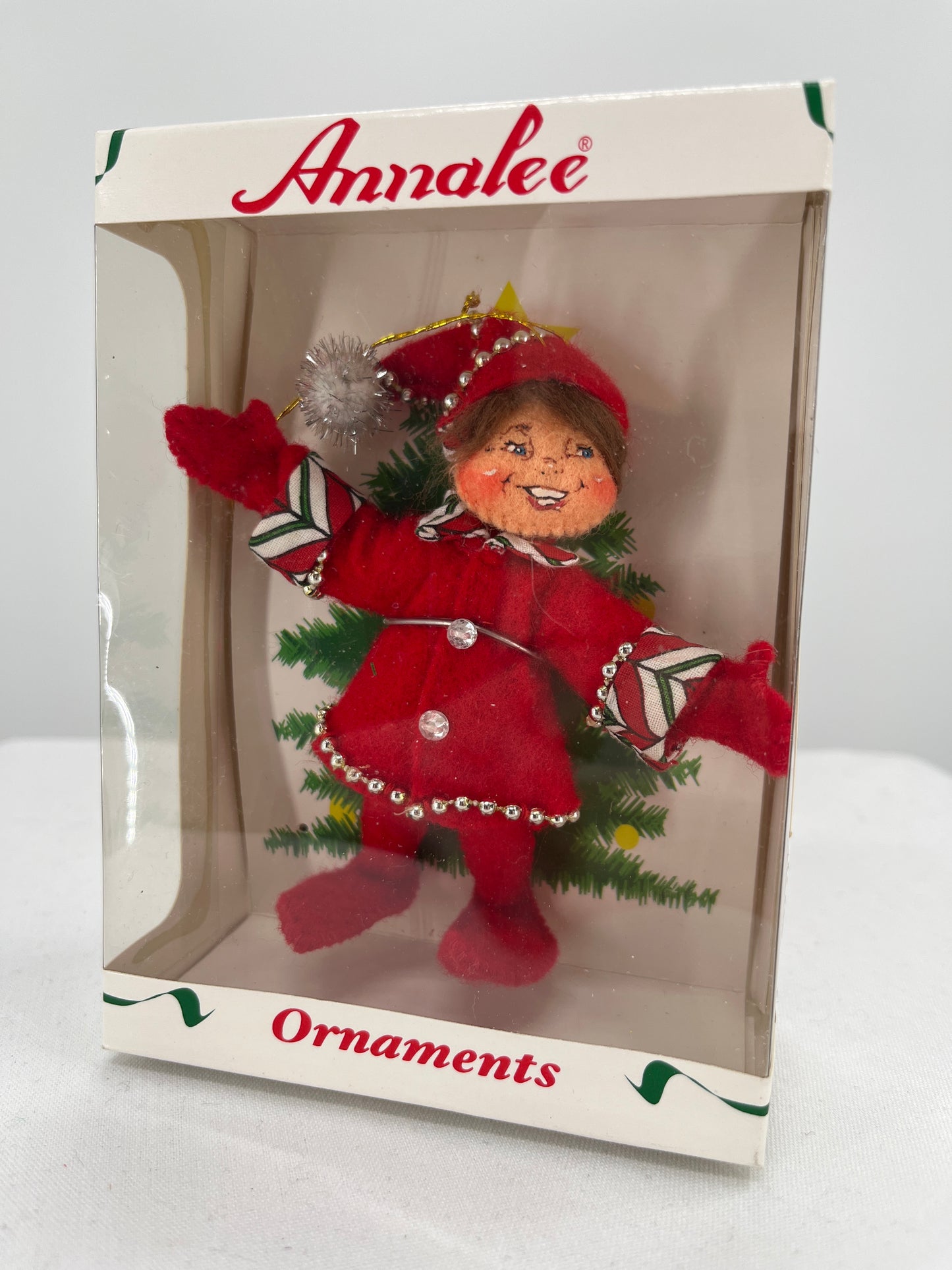 Christmas Candy Elf Annalee Doll Ornament 4”