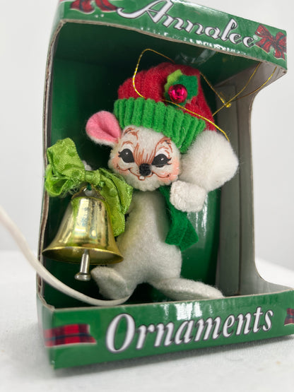 Corduroy Jingle Bell Mouse Annalee Doll Ornament 3”