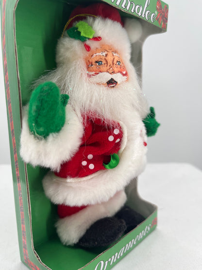 Holly Berry Santa Annalee Doll Ornament 5”