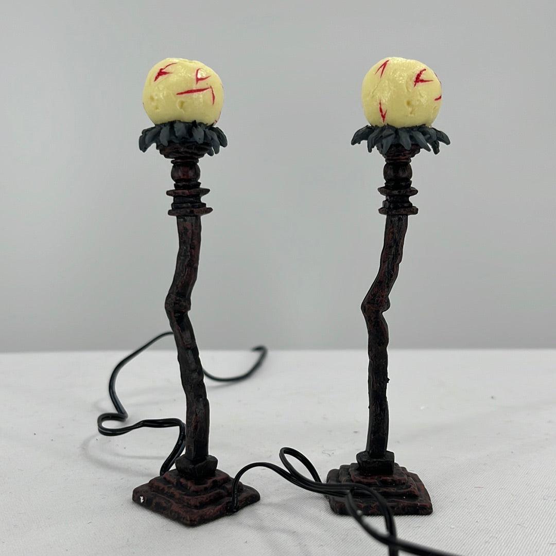 Department 56 Snow Village Halloween Eyeball Street Lights (Set of 2), back view.