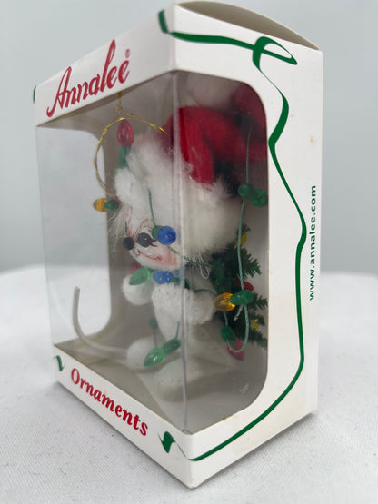 Christmas Lights Mouse Annalee Doll Ornament 3”