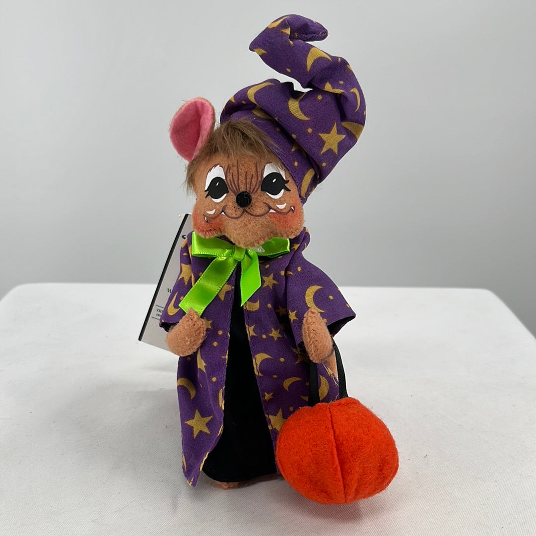 Halloween Annalee Doll Trick or Treat Wizard Mouse, front view.