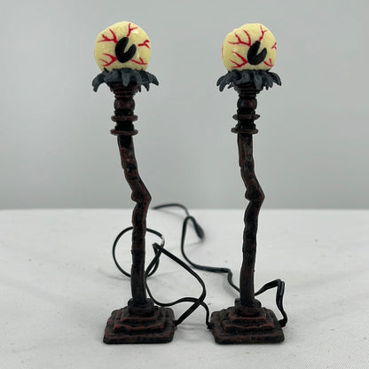 Department 56 Snow Village Halloween Eyeball Street Lights (Set of 2), front view.