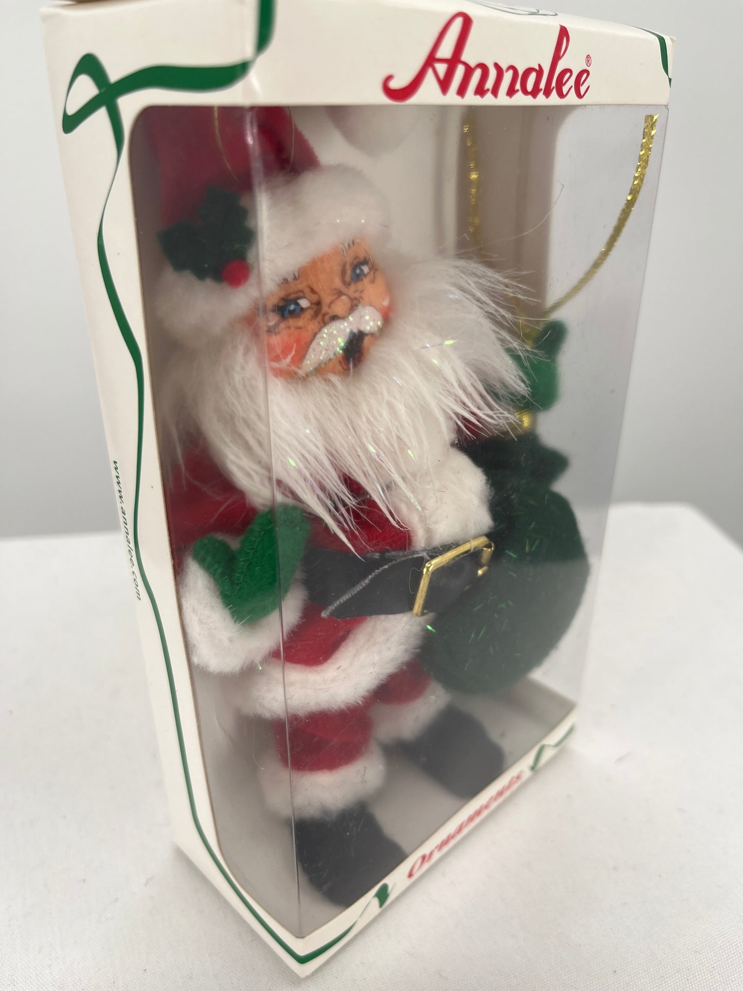 Vintage Santa with Presents Annalee Doll Ornament 6”